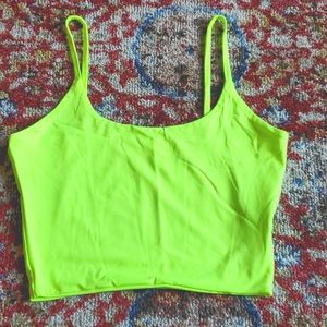 Athleisure Size small neon yellow green lime sports bra exercise fitness yoga